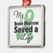 Mein Knochenmark rettete ein Leben Silbernes Ornament (Links)