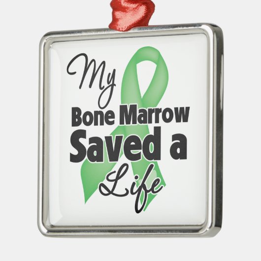 Mein Knochenmark rettete ein Leben Silbernes Ornament (Links)