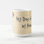 Mein Kooiker aß meine Hausaufgaben Kaffeetasse (Mittel)