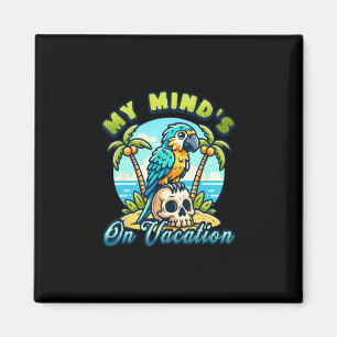 Mein Kopf ist im Urlaub Lustiges Papageiendesign Magnet