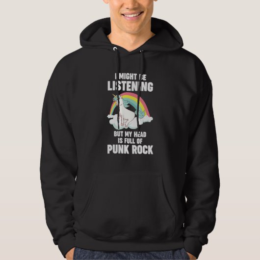 Mein Kopf ist voller Punk Rock Punk Rock Hoodie (Vorderseite)