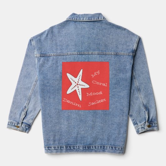 Mein Korallen-Stimmungs-Seestern Jeansjacke (Rückseite)