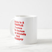 Mein Körper ist ein Tempel, deshalb, das ich jetzt Kaffeetasse (Vorderseite Links)