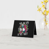 Mein Körper ist mein künstlerisches Geschenk Karte (Gelbe Blume)