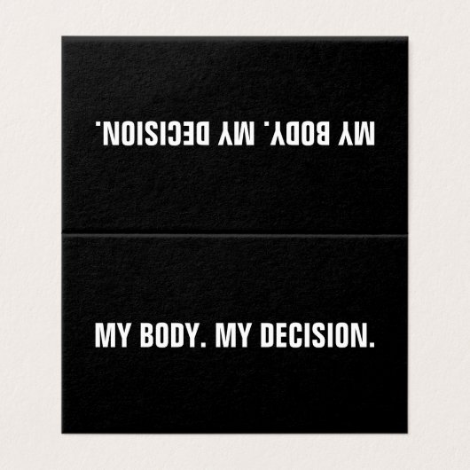 Mein Körper meine Entscheidung schwarze Abtreibung (Außenseite Aufgefaltet)