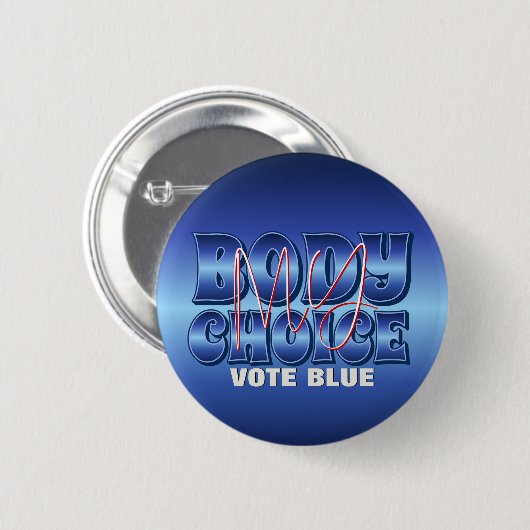 Mein Körper meine Wahl blau Button (Vorne & Hinten)