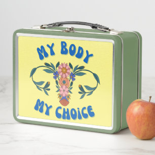 Mein Körper meine Wahl Blumenuterus Pro Choice Metall Brotdose