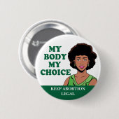 Mein Körper meine Wahl für afrikanische Feministin Button (Vorne & Hinten)