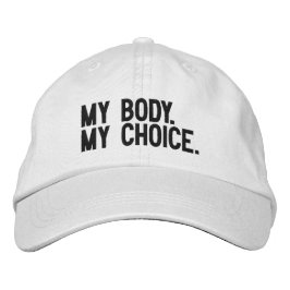 Mein Körper, meine Wahl, Pro choice Schwarz-weiße  Bestickte Baseballkappe