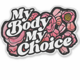 Mein Körper meine Wahl Red Poppy Art Pro Choice Aufkleber
