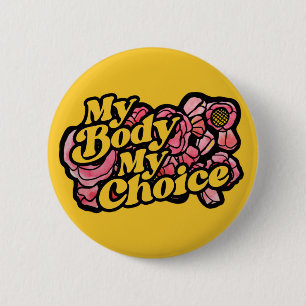 Mein Körper meine Wahl Red Poppy Art Pro Choice Button