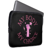 Mein Körper meine Wahl Rosa Feminist Laptopschutzhülle (Vorne Rechts)
