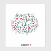 Mein Körper, meine Wahl - rote Blume Aufkleber (Blatt)