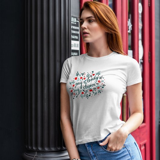 Mein Körper, meine Wahl - rote Blume T-Shirt