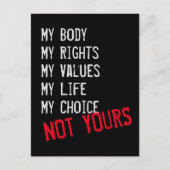 Mein Körper, nicht dein Postkarte (Vorderseite)