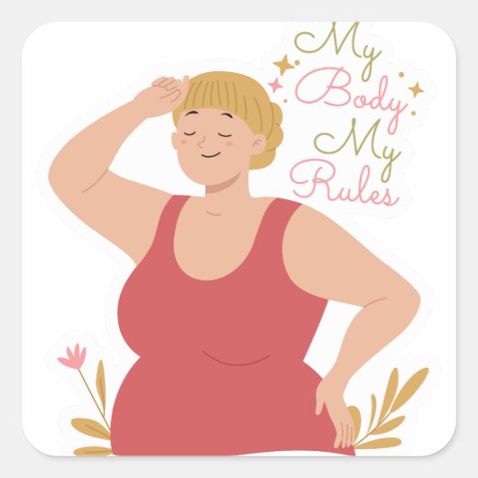 Mein Körper Quadratischer Aufkleber (Vorderseite)