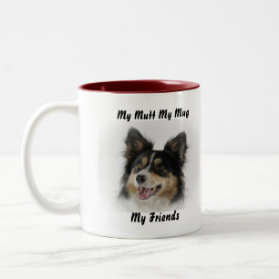 Mein Köter, meine Tasse, meine Freunde. Zweifarbige Tasse