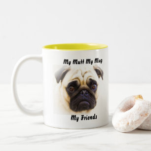 Mein Köter, meine Tasse, meine Freunde. Zweifarbige Tasse