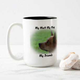 Mein Köter, meine Tasse, meine Freunde. Zweifarbige Tasse