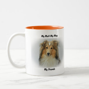 Mein Köter, meine Tasse, meine Freunde. Zweifarbige Tasse