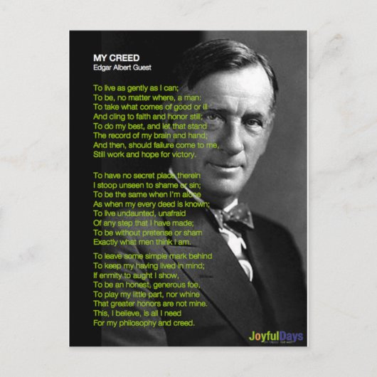 Mein Kredo Postkarte (Vorderseite)