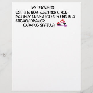 MEIN KÜCHEN-DRAWERKSPIEL BRIEFBOGEN