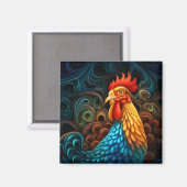 Mein Kumpel-Rooster lächelt nie Magnet (Vorderseite/Rückseite)