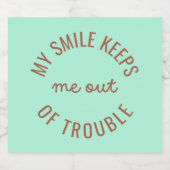 Mein Lächeln Behalte mir aus Ärger Bierflaschenetikett (Einzelnes Label)