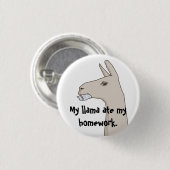 Mein Lama aß meine Hausarbeit Button (Vorne & Hinten)