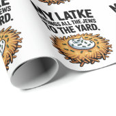 Mein Latke bringt alle Juden in den Yard Hanukkah Geschenkpapier (Rolleneckpunkt)