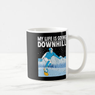 Mein Leben geht abwärts Snowboarder Snowboarden Kaffeetasse