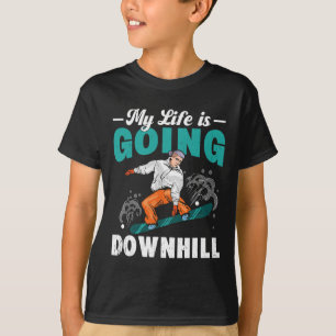 Mein Leben geht abwärts Snowboarder Snowboarden T-Shirt