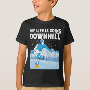 Mein Leben geht abwärts Snowboarder Snowboarden T-Shirt