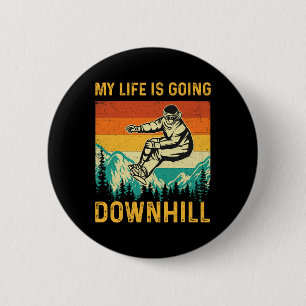 Mein Leben geht bergab - Snowboarder Snowboardi Button