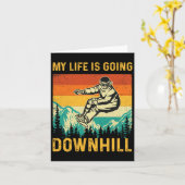 Mein Leben geht bergab - Snowboarder Snowboardi Karte (Gelbe Blume)