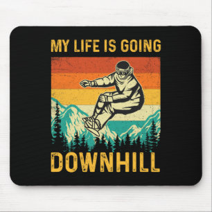 Mein Leben geht bergab - Snowboarder Snowboardi Mousepad