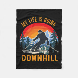 Mein Leben geht in die Wintersnowboardspur Fleecedecke