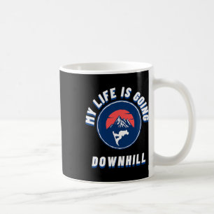 Mein Leben geht mit Snowboard-Winterschnee in den Kaffeetasse