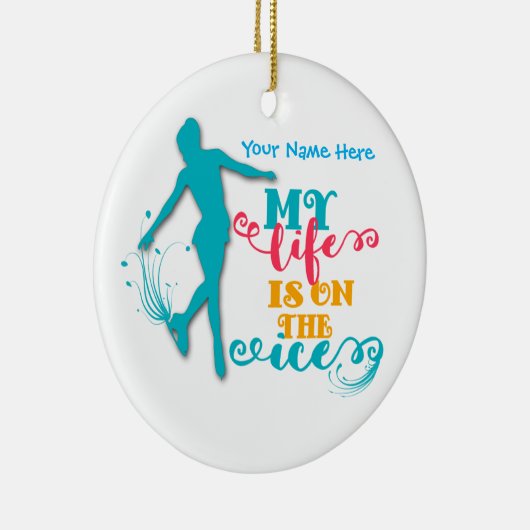 Mein Leben ist auf der Eis-Zahl Skaten-Verzierung Keramikornament (Rechts)