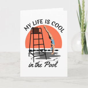Mein Leben ist Cool im Pool - Perfektes Swim-Desig Karte