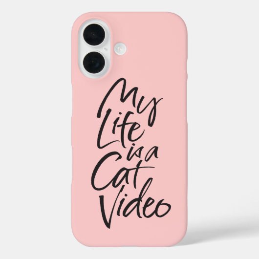 Mein Leben ist ein Cat Video Black Letting Blush P Case-Mate iPhone Hülle (Rückseite)