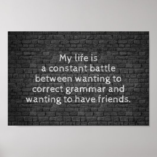 Mein Leben ist ein ständiger Schlachtwitz Poster (Vorne)