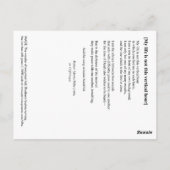 MEIN LEBEN IST NICHT DIESE VERTIKALE STUNDE POSTKARTE (Rückseite)