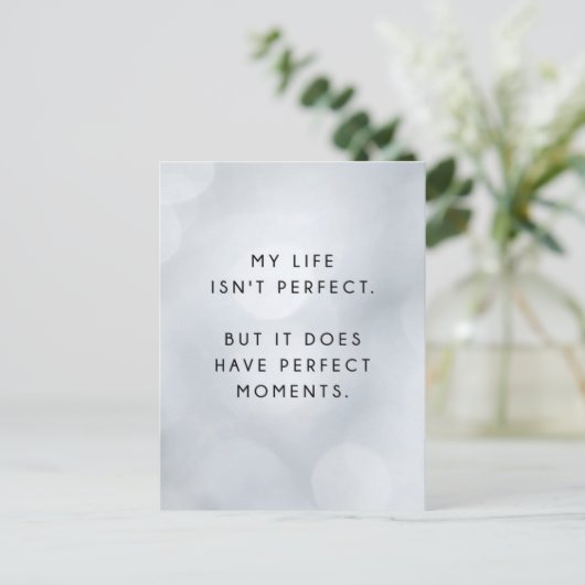 Mein Leben ist nicht perfekt inspirierende Postkar Postkarte (Stehend Vorderseite)
