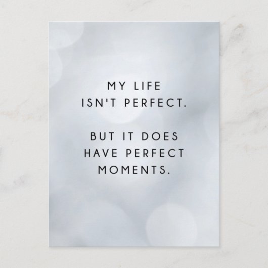 Mein Leben ist nicht perfekt inspirierende Postkar Postkarte (Vorderseite)