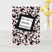 Mein Leben ist Panda-monium - Rosa Karte (Gelbe Blume)