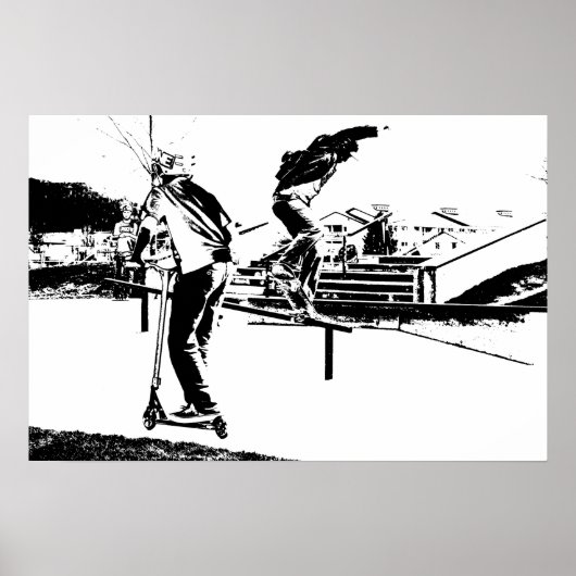Mein Leben ist Skateboarden und Spottern Poster (Vorne)