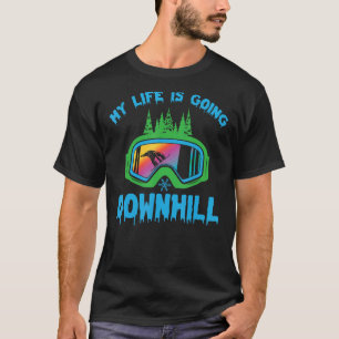 Mein Leben läuft Snowboard-Downhill T-Shirt