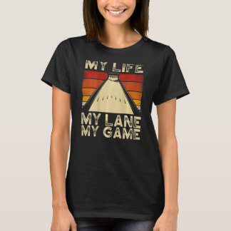 Mein Leben mein Lane meines Game Backprint Bowling T-Shirt