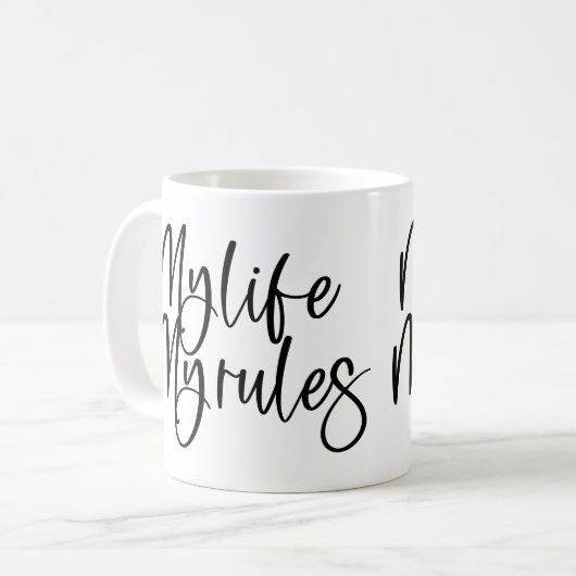 Mein Leben Meine Regeln Kaffeetasse (Vorderseite Links)